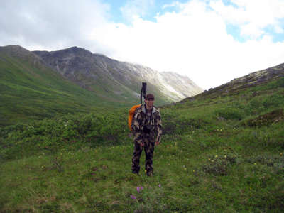 Daniel Egli starting the hike in Tatshenshini