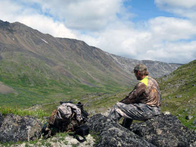 Scott taking a break at the top of the valley