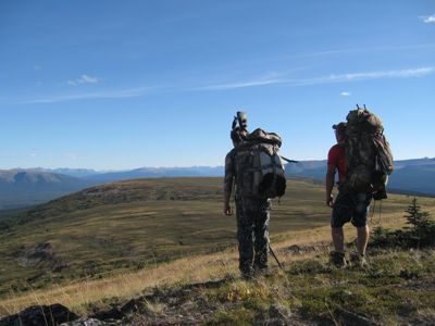 David and Tim looking for caribou