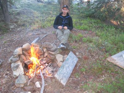 Daniel enjoying the campfire