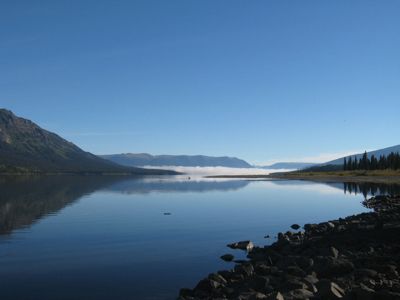 Fog bank over Thutade Lake