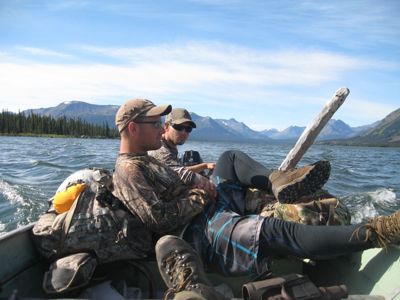 Resting in the boat as we head home