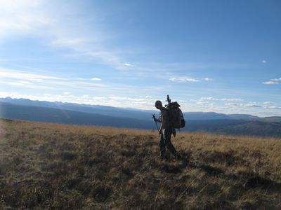 David hiking along the plateua