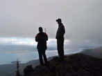 Daniel Egli and Stephen Brown standing above Ootsa Lake